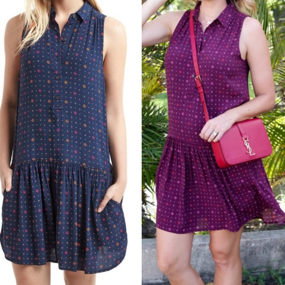 GAP Navy Drop-Waist Mini Dress